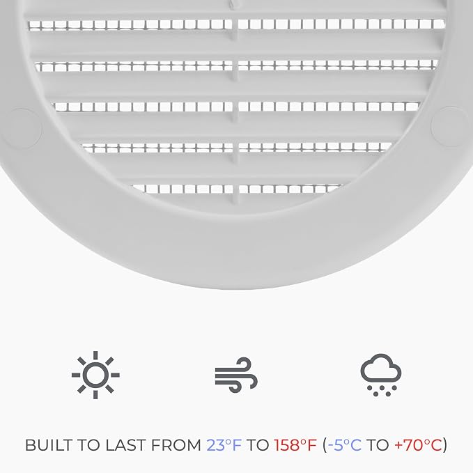 8" Round Air Vent Cover – White Plastic Soffit Vents Air Vent Deflector - Image 5