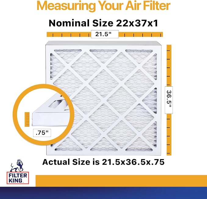 Filter King 22x37x1 Air Filter | 6-PACK | MERV 13 HVAC Pleated A/C Furnace - Image 2