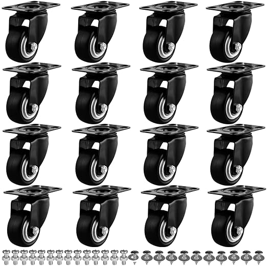 2" Casters Set of 16 Heavy-Duty Industrial Caster Wheels Double Ball Bearing by GcFoir