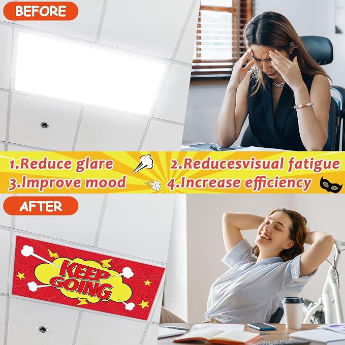 Wiooffen 6 Pcs Fluorescent Light Covers - Image 3
