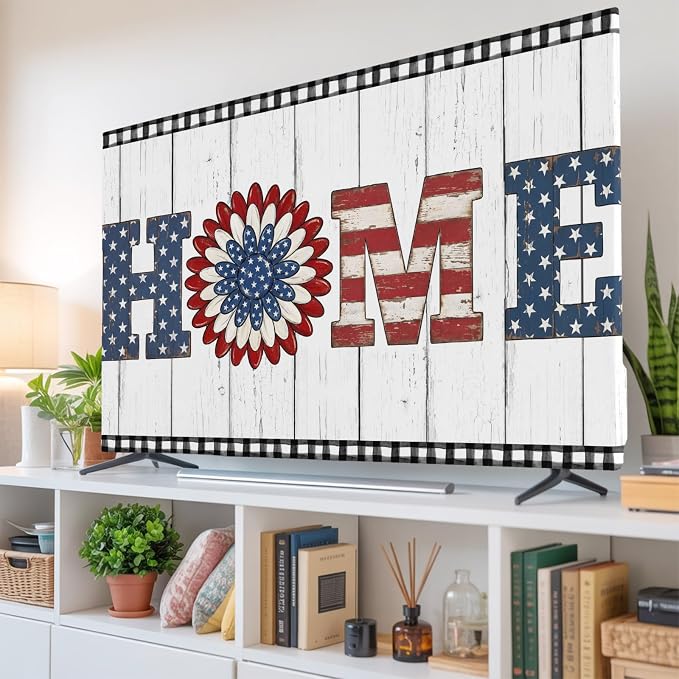 Farmhouse HOME Letters Flower Indoor TV Cover, Elastic TV Screen Protector - Image 6