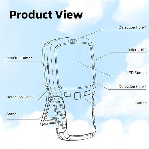 Air Quality Monitor, 5-in-1 Air Quality Tester, - Image 4