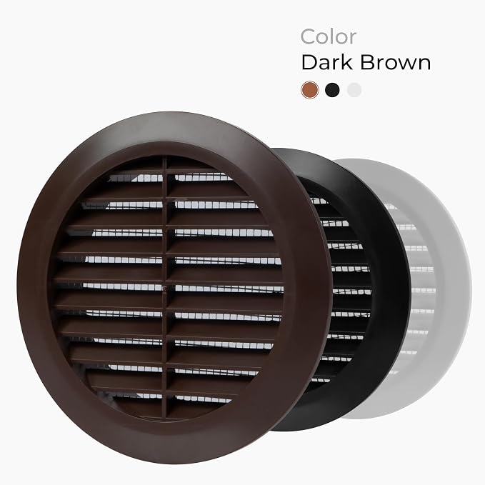 4" Inch Brown Round Air Vent Cover - Image 3