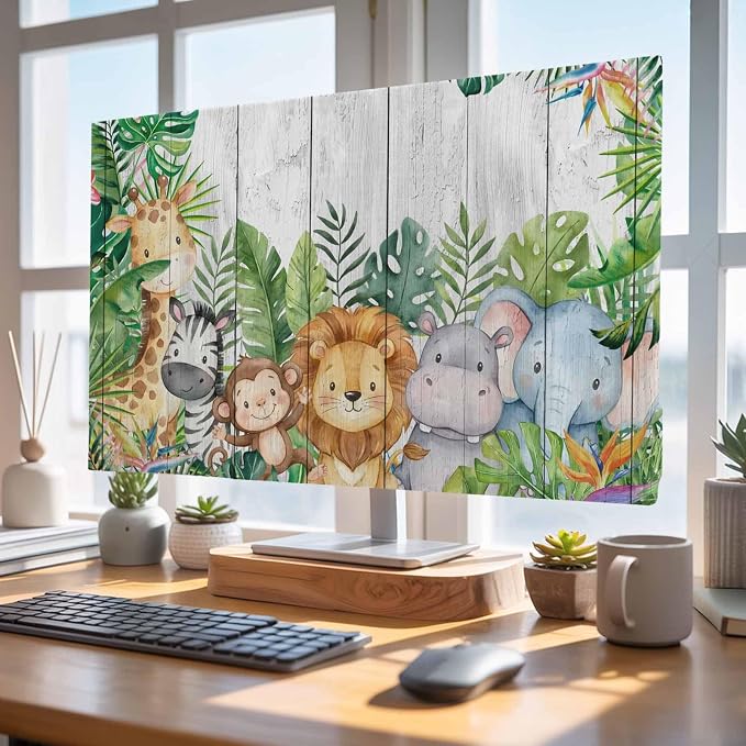 Giraffe Zebra Monkey Lion Indoor TV Cover, Elastic TV Screen Protector Animal - Image 4