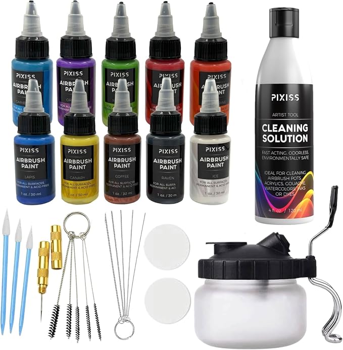 Airbrush Cleaning Kit – Glass Cleaning Pot by PIXISS