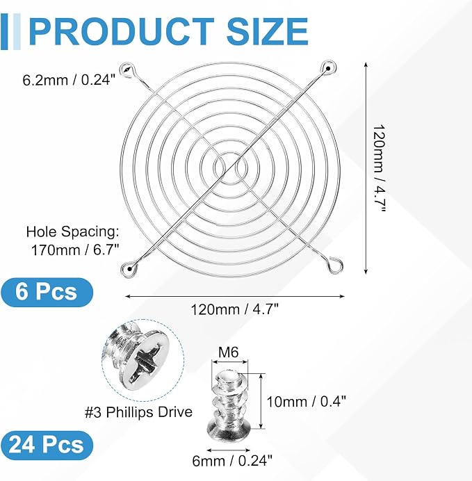 PATIKIL 120mm Fan Finger Grill - Image 2