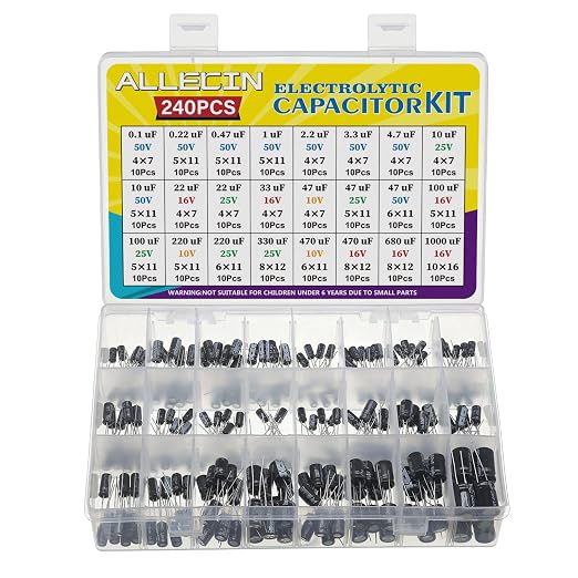 24 Values Electrolytic Capacitor Assortment Kit from 0.1uF to 1000uF 10V 16V by ALLECIN