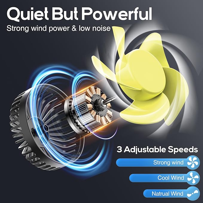 Dealswin Car Fan for Backseat kids, Dual Head USB Car Seat Fans, 360° Rotatable - Image 3