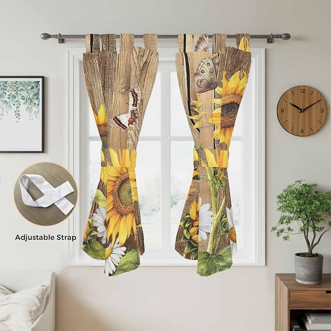 Farmhouse Sunflowers Living Room Curtains 84 Inch Length, Window Curtains Tab - Image 5