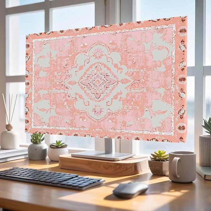 Gradient Pink Tribe Geometric Indoor TV Cover, Elastic TV Screen Protector by Unknown