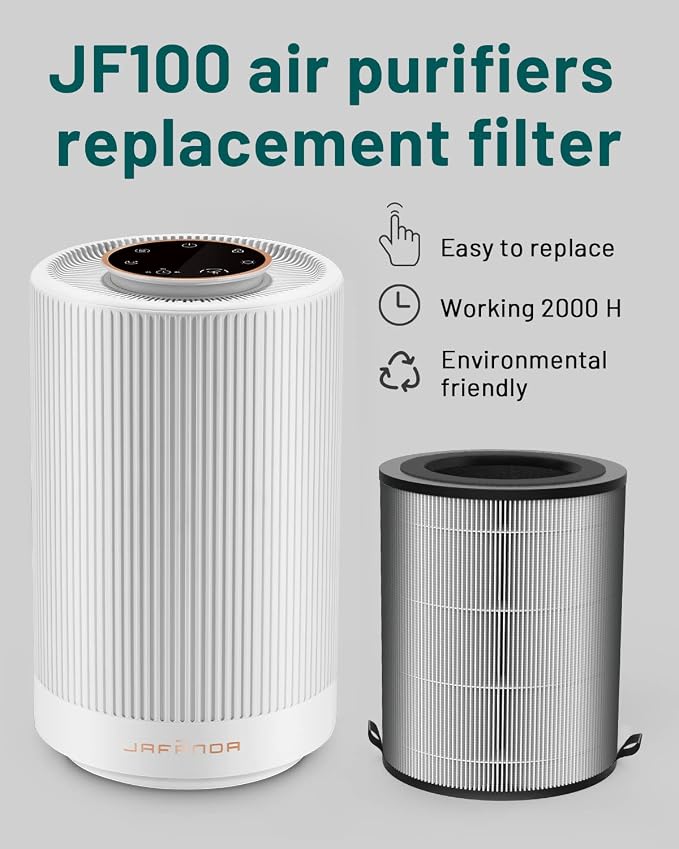 Air Purifier JF100 Replacement Filter, 3-in-1 True HEPA & Activated Carbon - Image 2