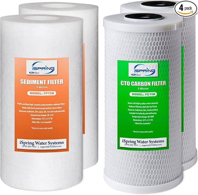 iSpring F4WGB21B Whole House Water Filtration High Capacity Sediment and CTO by iSpring