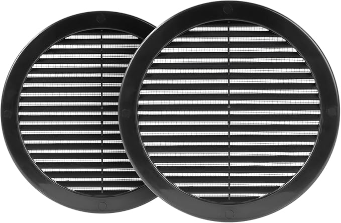 2pack 8" Inch Black Plastic Round Vent Cover by HVACOV
