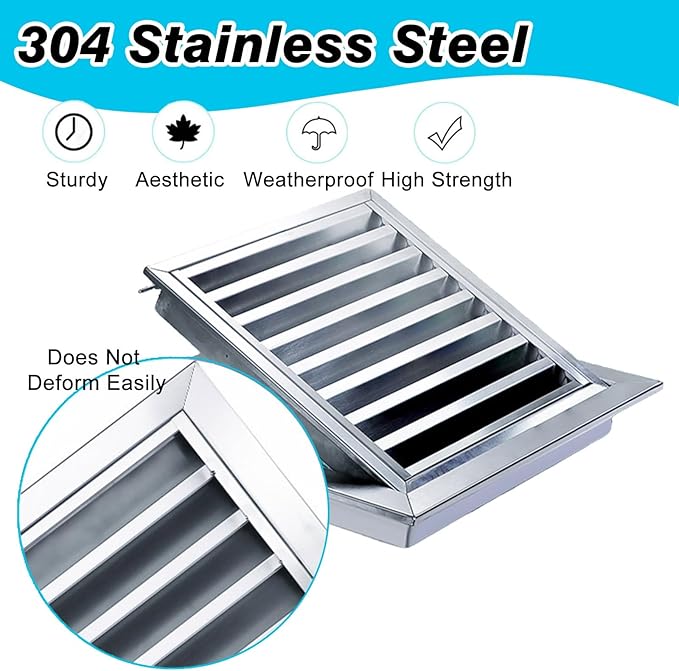 Square Stainless Steel Vent Grille - Image 4