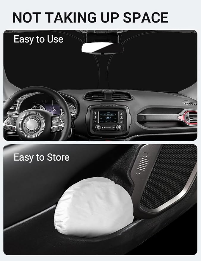Proadsy 2026 Upgrade Front Windshield Sun Shade Foldable Sunshade Protector - Image 9