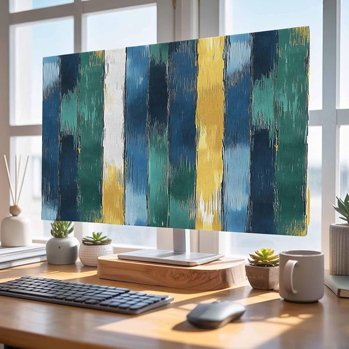 Abstract Color Splicing Ombre Art Indoor TV Cover, Elastic TV Screen Protector - Image 5