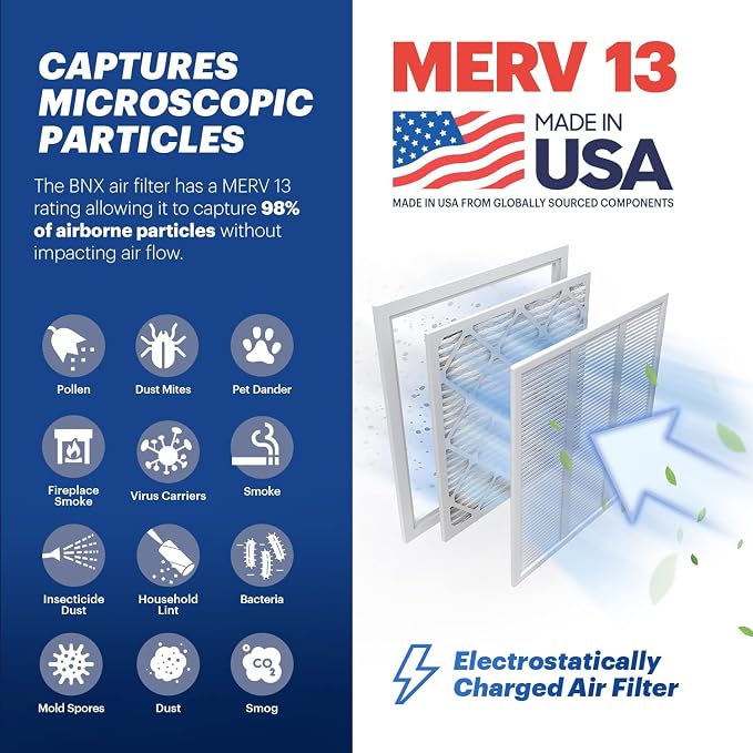 BNX TruFilter 16x20x1 Air Filter MERV 13 - Image 3
