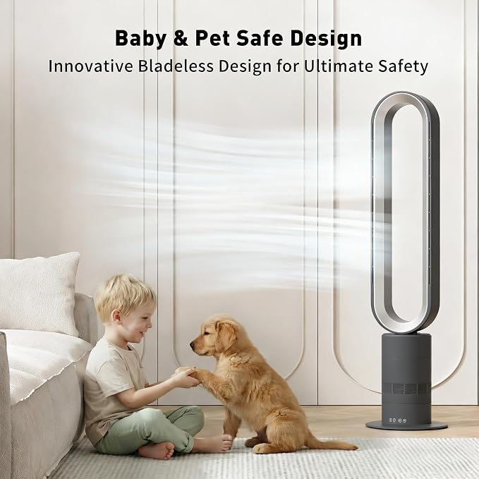 Xcity H601 Bladeless Tower Fan, 10 Cooling Speeds, Remote Control, Ultra-Quiet - Image 5