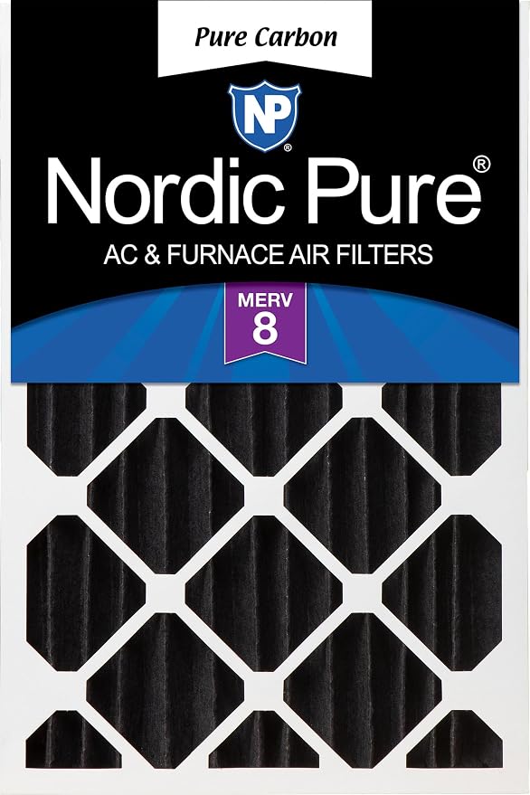Nordic Pure 18x24x4 Pure Carbon Pleated Odor Reduction Merv 8 Furnace Filter 1 by NordicPure