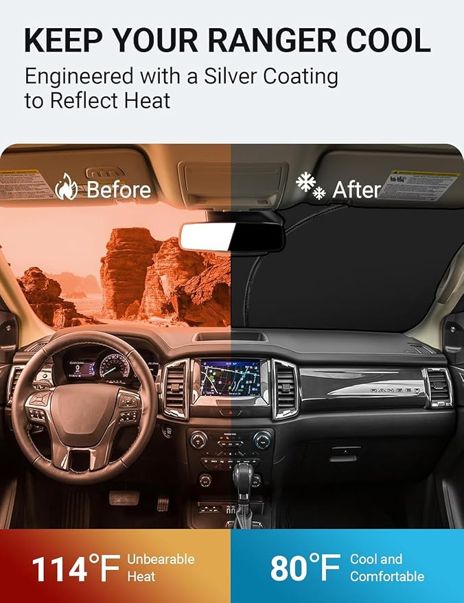 Proadsy 2026 Upgrade Front Windshield Sun Shade Foldable Sunshade Protector - Image 2