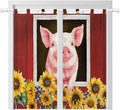 Pigs Sunflowers Bedroom Curtains 72 Inch Length, Window Curtains Tab Top by Unknown