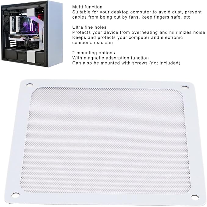 140mm Fan Dust Filter Mesh, Magnetic Frame PC Fan Grills Cover - Image 3