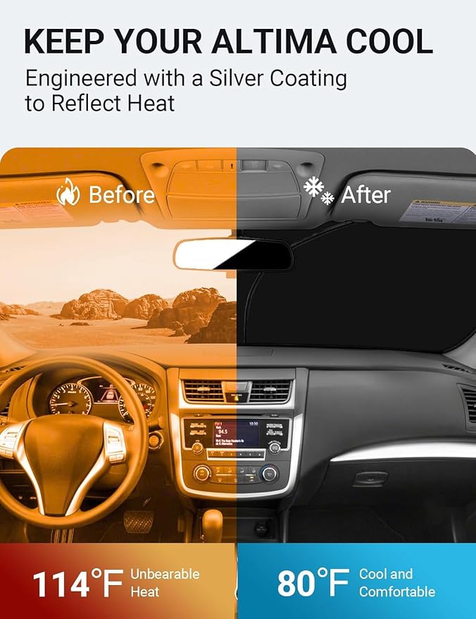 Proadsy 2026 Upgrade Front Windshield Sun Shade Foldable Sunshade Protector - Image 3