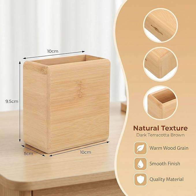 Garneck Bamboo Remote Control Holder Wall Mount - Image 2