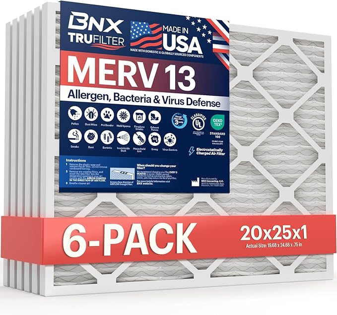 BNX TruFilter 20x25x1 Air Filter MERV 13 by BNX