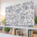Rustic Blue Flower Leaves Sketch Indoor TV Cover, Elastic TV Screen Protector by Unknown