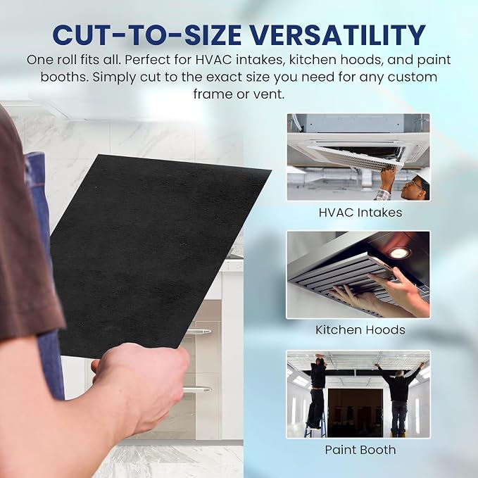 Activated Carbon Filter Media Roll, 20 in x 100 ft | Cut to any size; 1/4 in; - Image 5