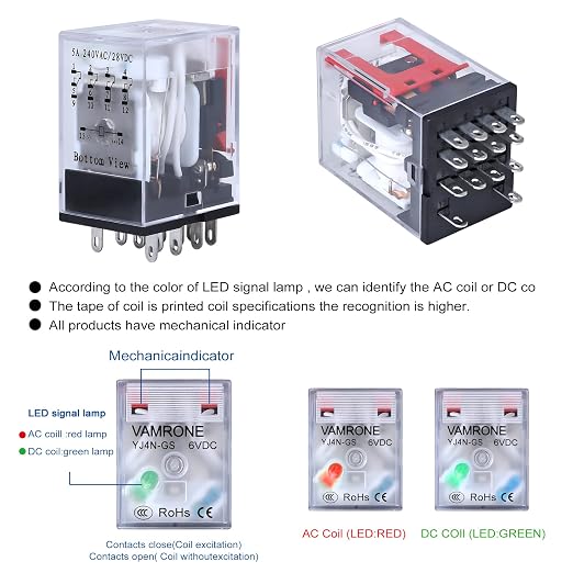 Electromagnetic Power Relay, 14-Pin 5A 6 DC Relay Coil - Image 6