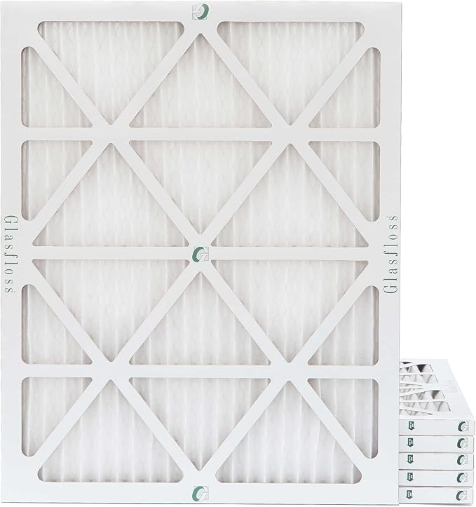 Glasfloss 16-3/8 x 21-1/2 x 1 MERV 10 Pleated Air Filters Box of 6. Replacement by Glasfloss