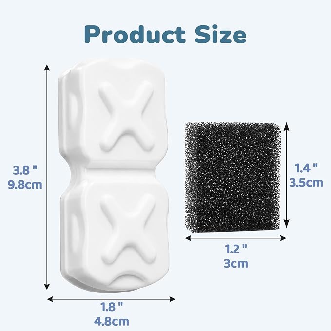 41 Pcs Cat Water Fountain Filters: 20 Carbon Filters, 20 Sponges & 1 Brush | - Image 5