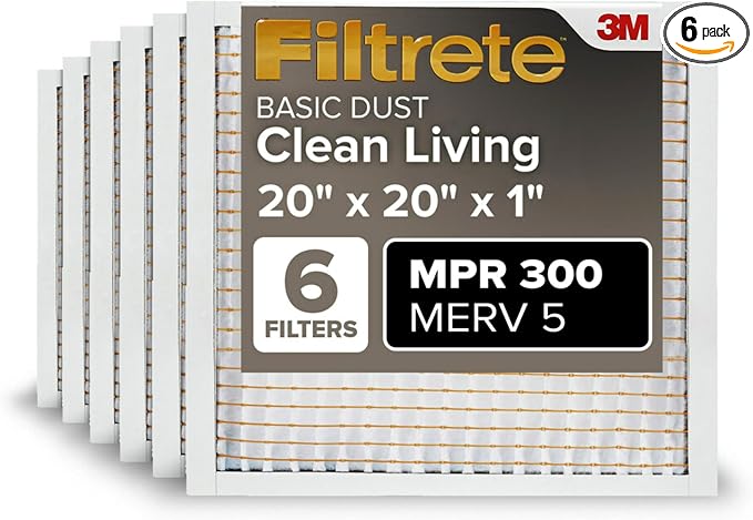 Filtrete 20x20x1 Air Filter MERV 5, MPR 300 Basic Dust Defense, Pleated by Unknown