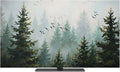Misty Forest Green Indoor TV Cover, Elastic TV Screen Protector Bird Jungle by Unknown