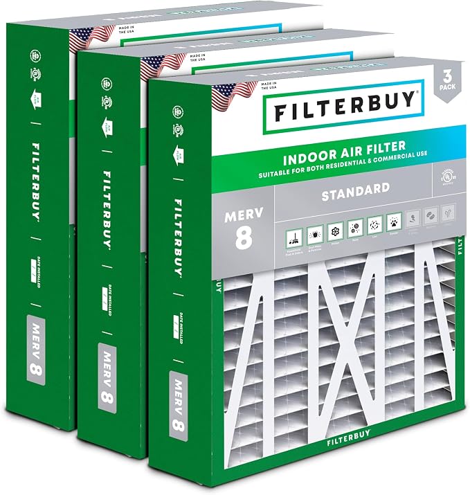 Filterbuy 17.5x21x5 Air Filter MERV 8 Essential Dust & Allergy Defense by Filterbuy