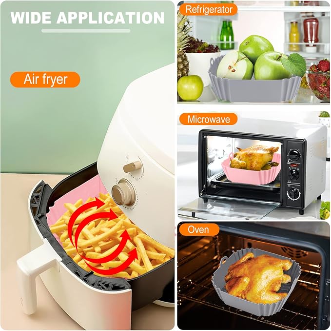 Boribim 2 PCS Square Silicone Air Fryer Liners - Image 5