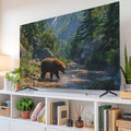 Bear Forest Mountains River Indoor TV Cover, Elastic TV Screen Protector by Unknown