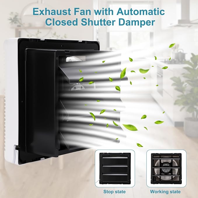12 Inch Exhaust Fan with Mesh, Through-Wall Window Ventilation Fan, 110V - Image 5