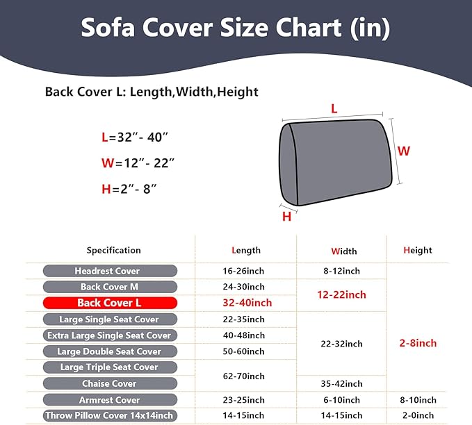 Couch Cushion Covers for Sofa Couch Covers Wear-Resistant Universal Sofa Cover Washable Stretch for Sectional Slipcovers (Texture-Sea Blue,Back Cover L)
