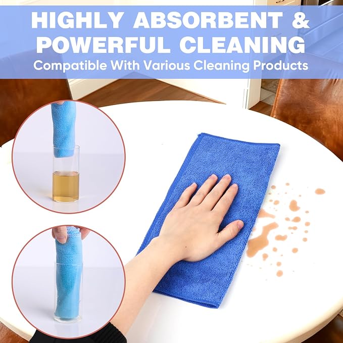 TEAWOO 10 Colors Microfiber Cleaning Cloths, 400 Pack Assorted Cleaning Rags - Image 3