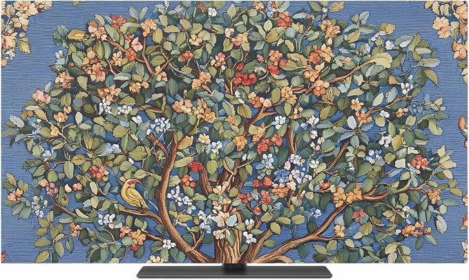 Vintage Trees Flowers Indoor TV Cover, Elastic TV Screen Protector Abstract by Unknown