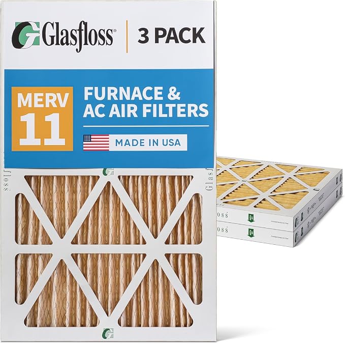 Glassfloss 16x25x2 MERV 11 AC & Furnace 2" Depth Air Filters. Box of 3. Actual - Image 5