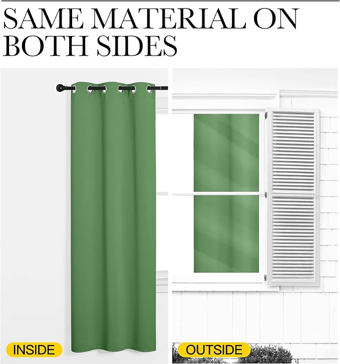NICETOWN Froest Green Blackout Curtains 120 inches Length for Living Room, 2 Panels, 55" Wide, Thermal Insulated Long Drapes for Large Window