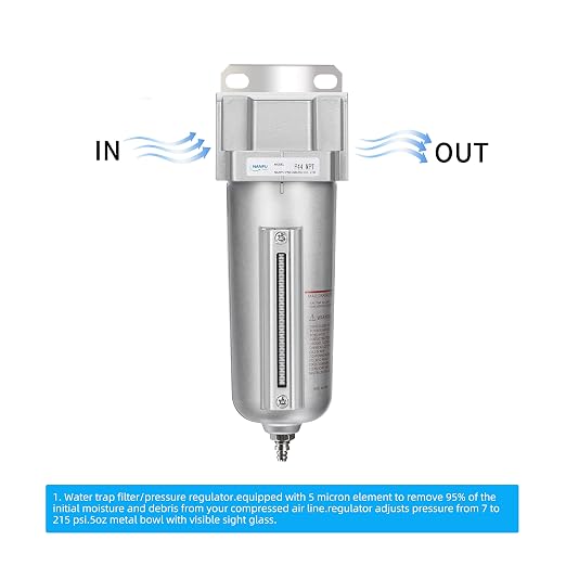 NANPU Industrial Grade Heavy Duty Particulate Filter, Metal Bowl, Suitable - Image 2