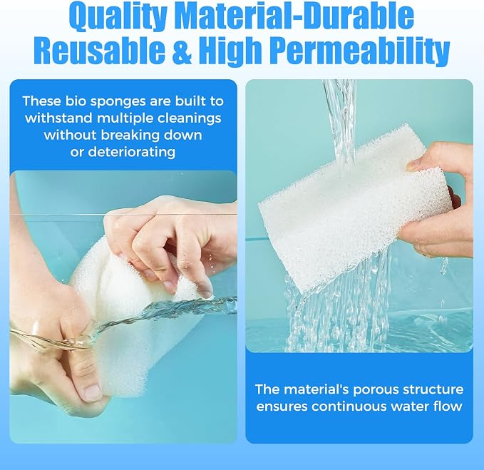 AQUANEAT 6-Pack Replacement Filter Sponge Pads, Aquarium Foam Insert Compatible - Image 4