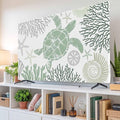 Summer Sea Turtle Coral Starfish Indoor TV Cover, Elastic TV Screen Protector by Unknown