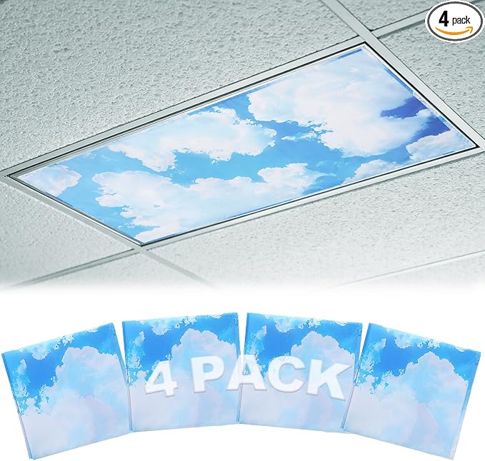 Fluorescent Light Covers with 10 Strong Magnets by Biubee