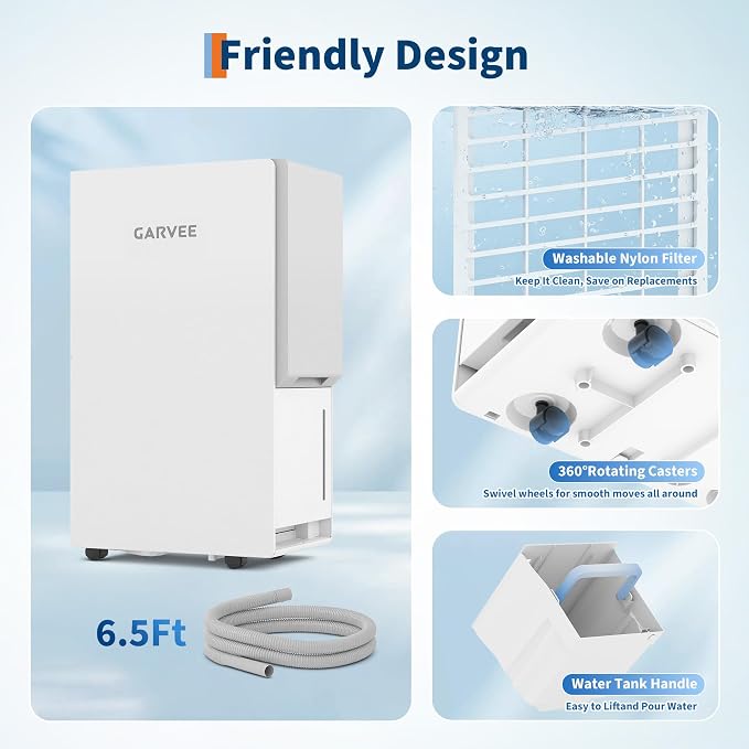 GarveeHome 3500 Sq. Ft Dehumidifier, Max 85 Pint/Day Energy Star Most Efficient - Image 2